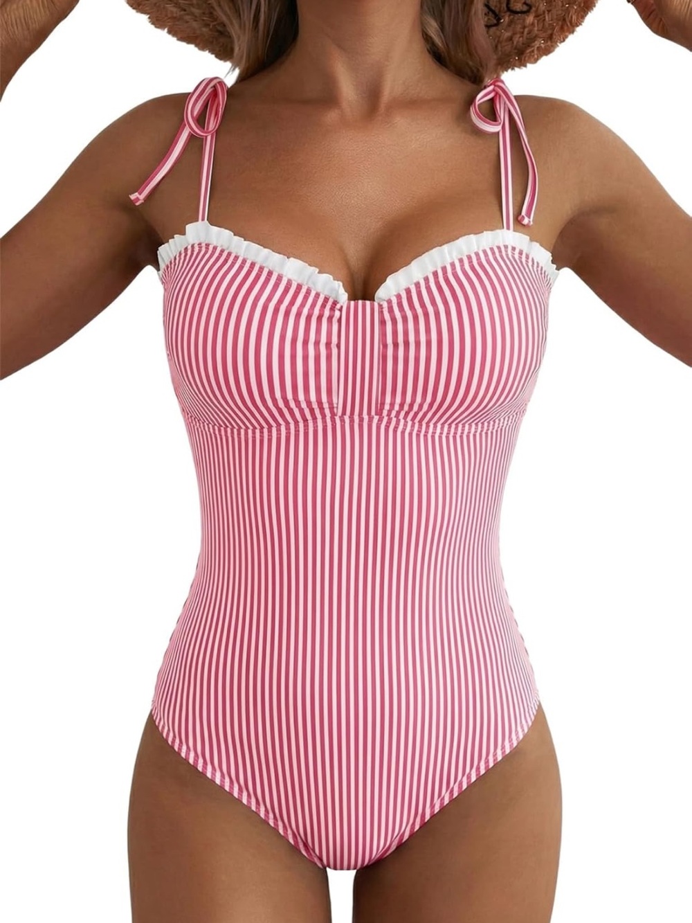 Herseas Padded Sexy One Piece Bathing Suits Red Stripe S. 2308/crt-1